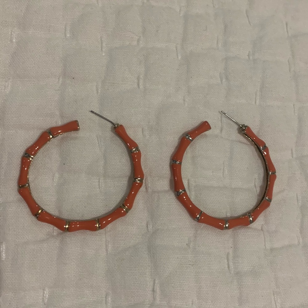 Coral hoop earrings